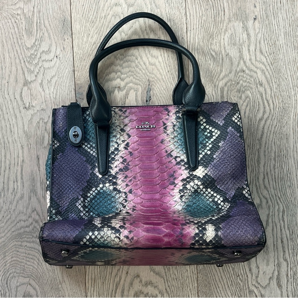 Coach Crosby Mini Carryall Python Leather Purse